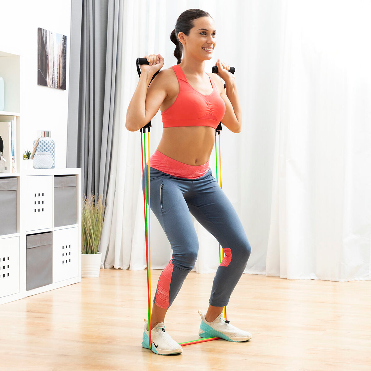 Fitnessbänder Set mit Übungen