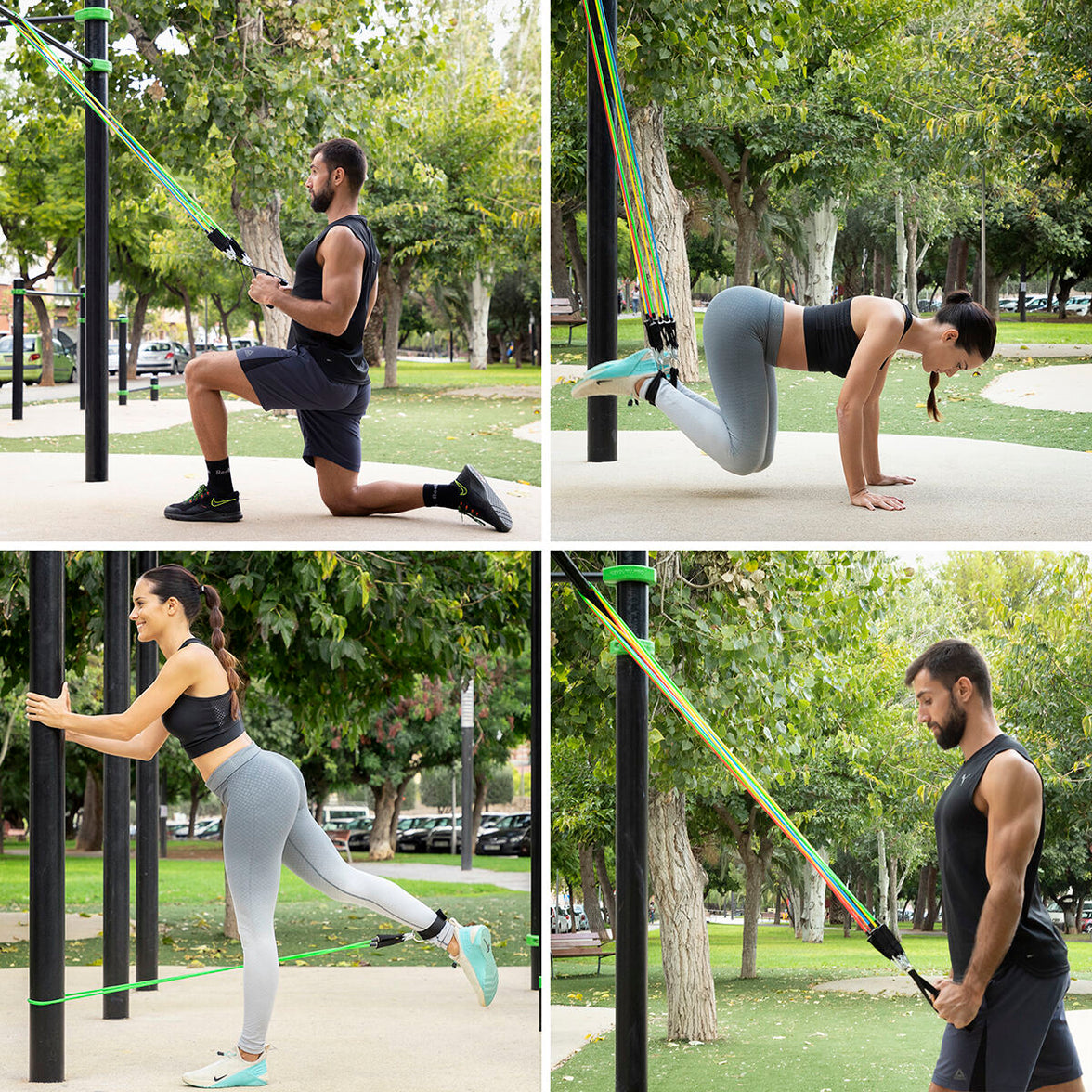 Fitnessbänder Set mit Übungen