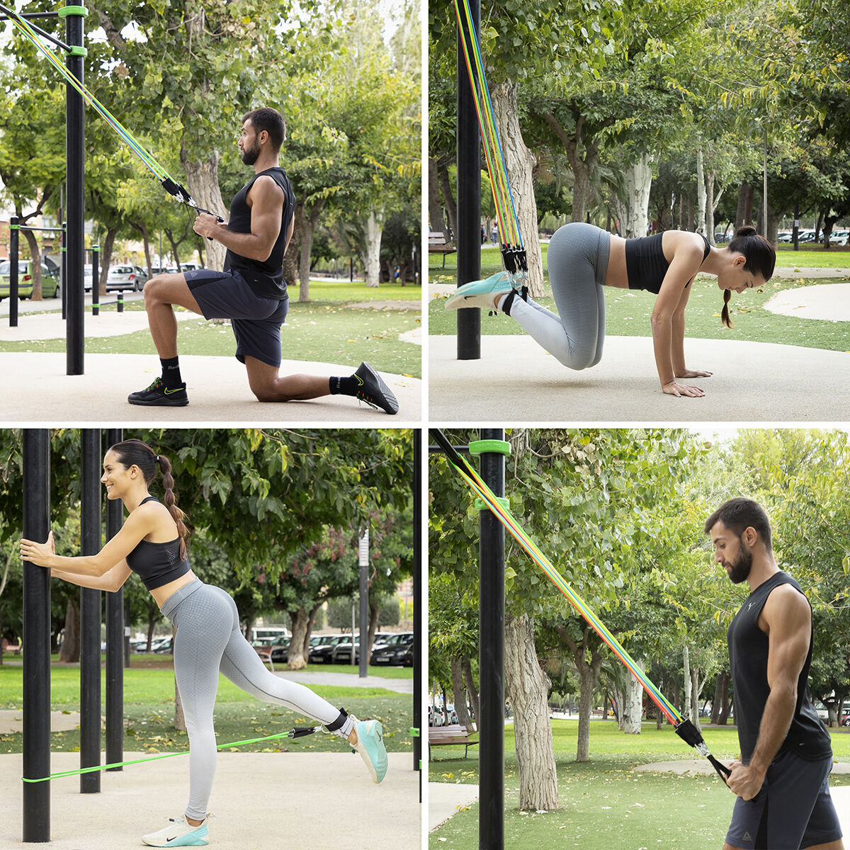 Fitnessbänder Set mit Übungen