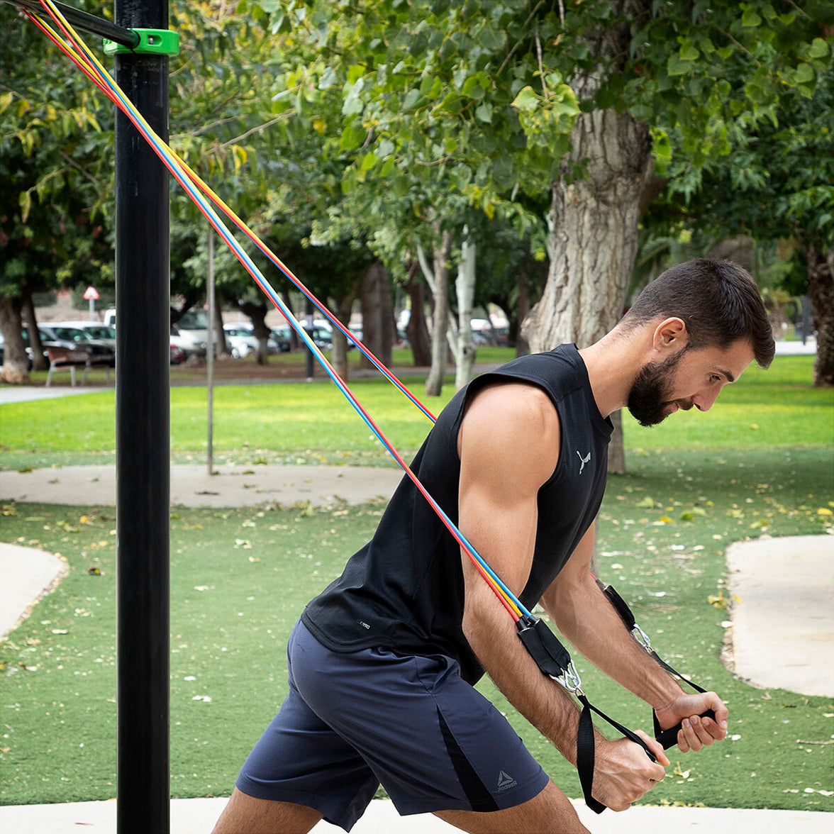 Fitnessbänder Set mit Übungen