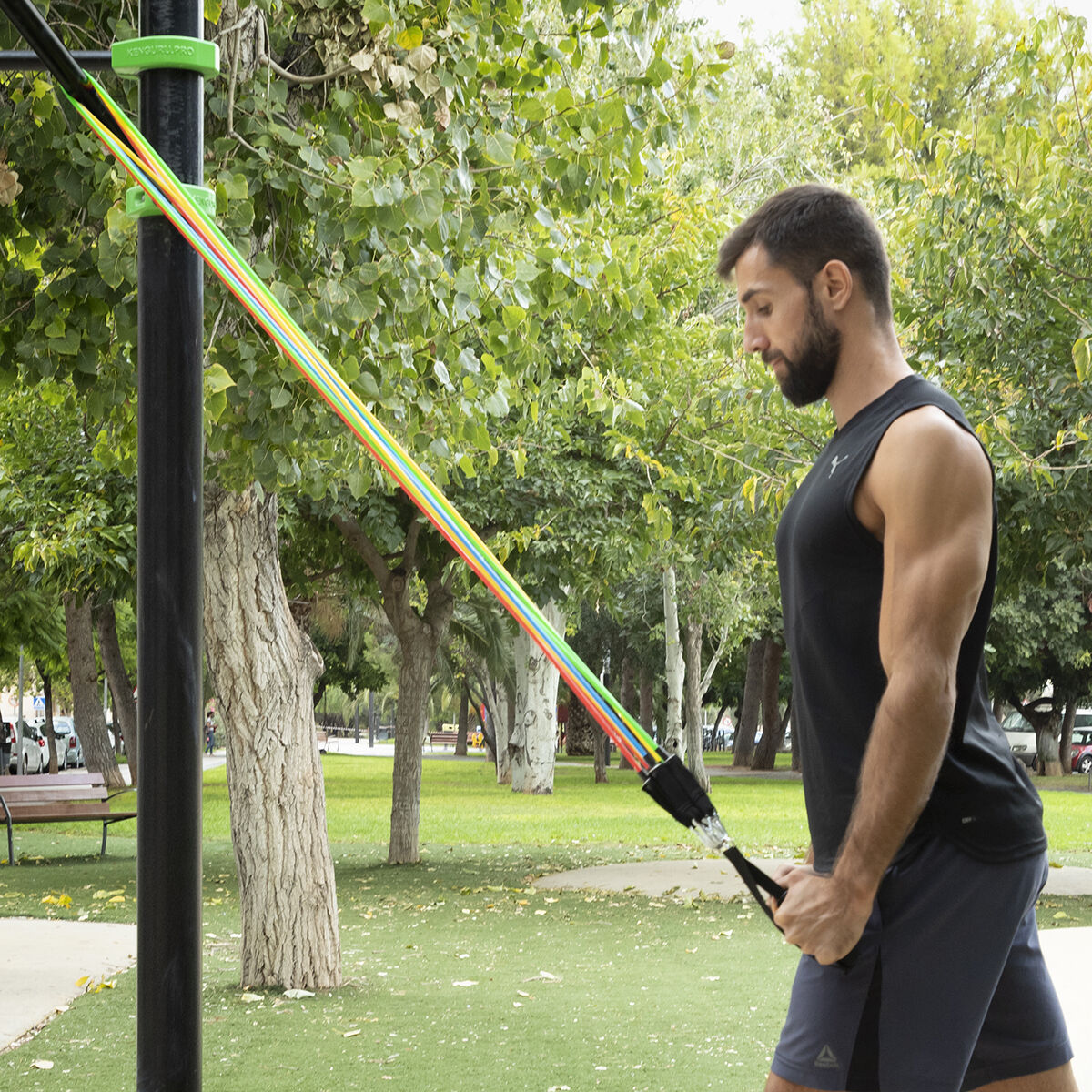 Fitnessbänder Set mit Übungen