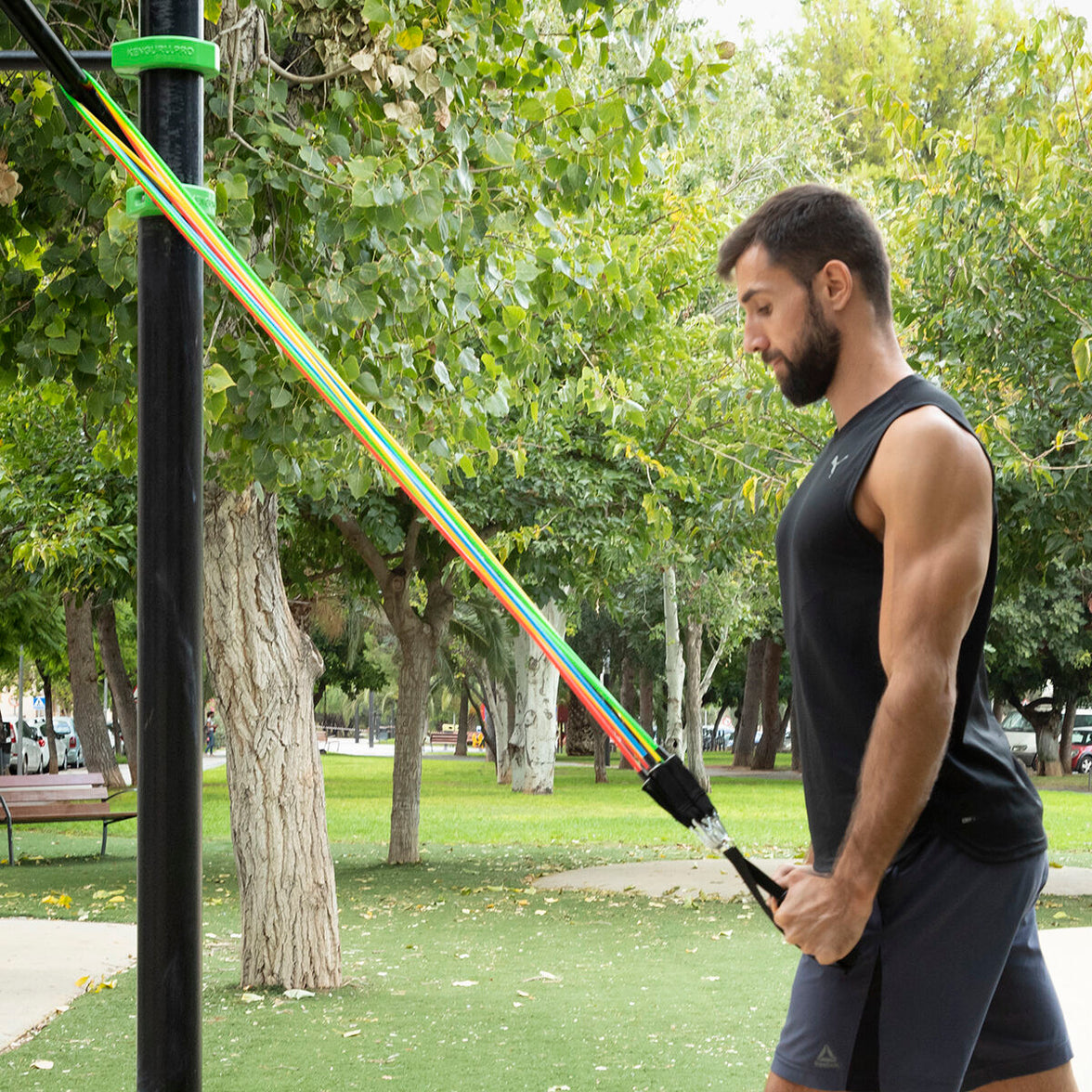 Fitnessbänder Set mit Übungen