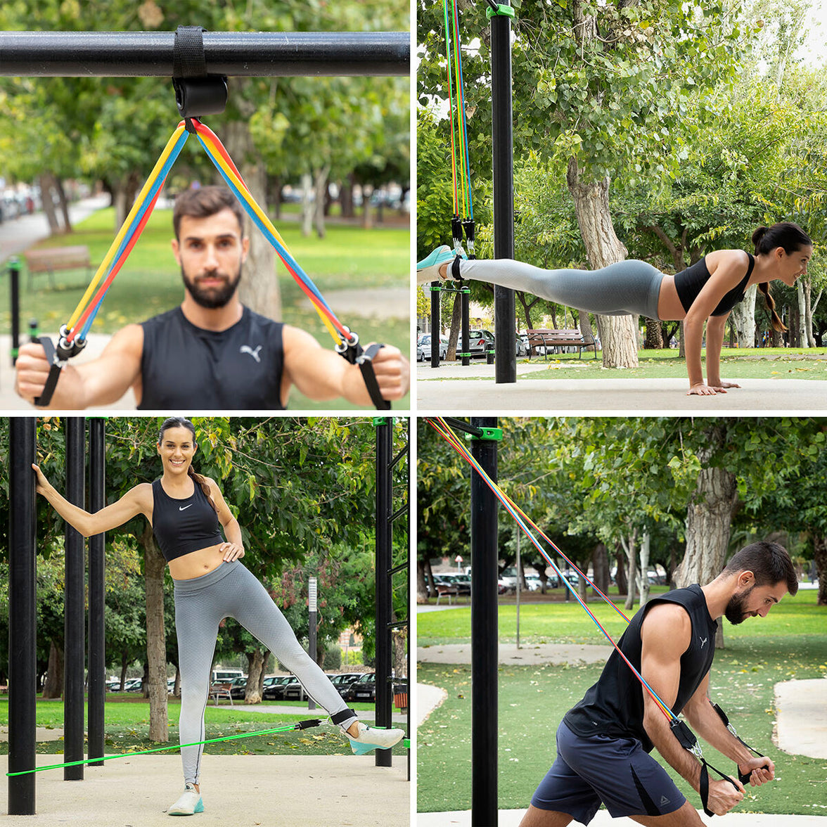 Fitnessbänder Set mit Übungen