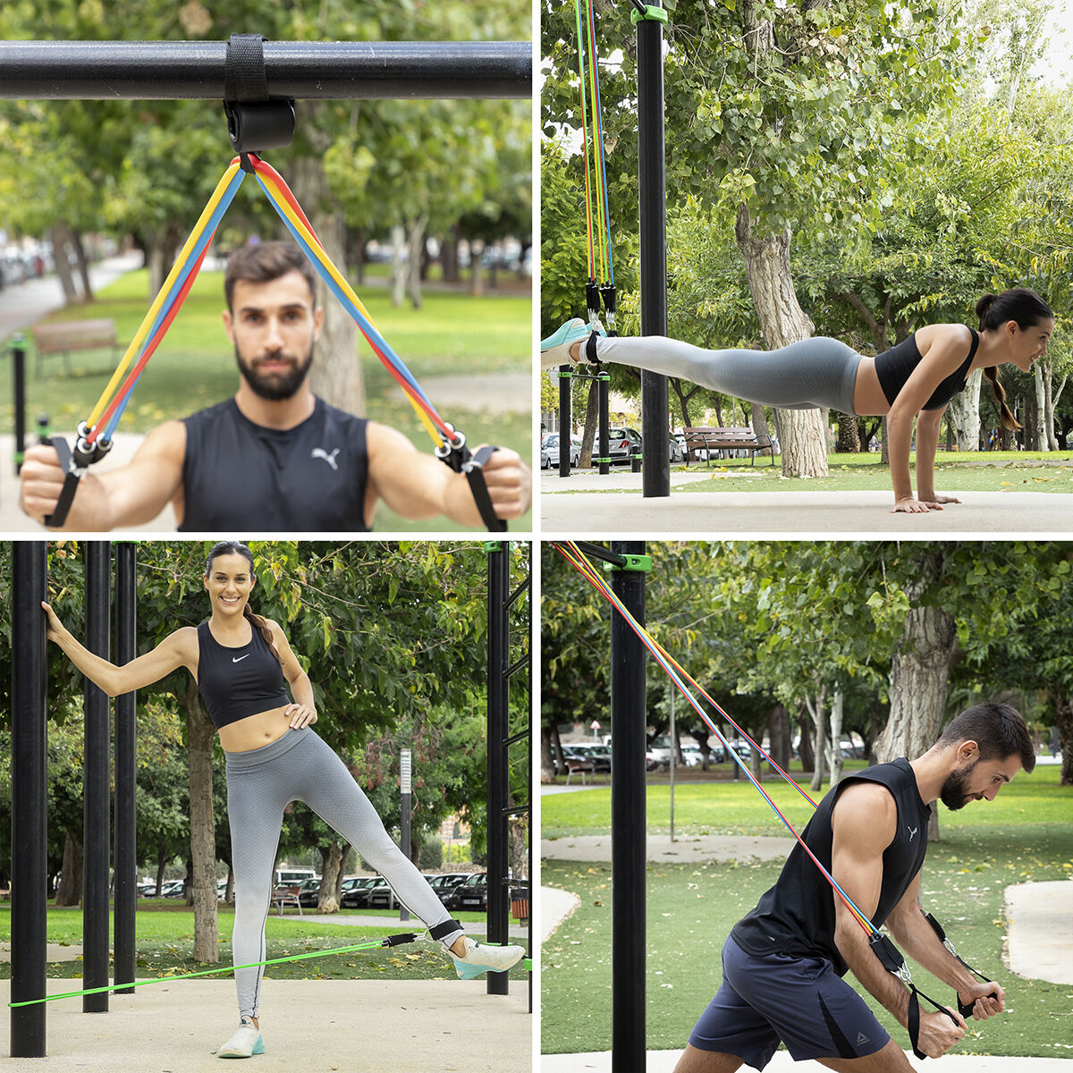 Fitnessbänder Set mit Übungen