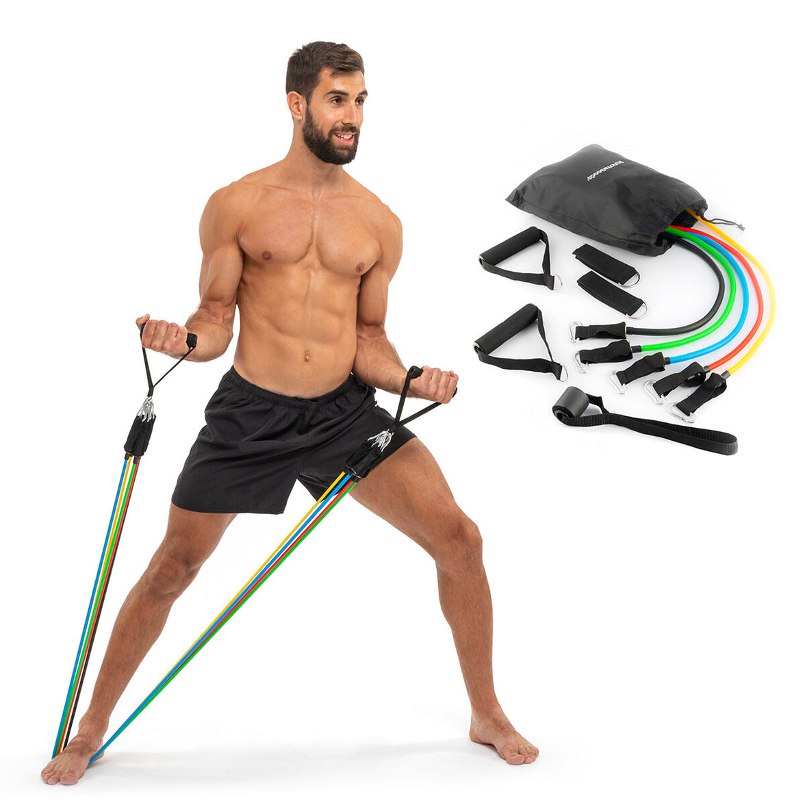 Fitnessbänder Set mit Übungen